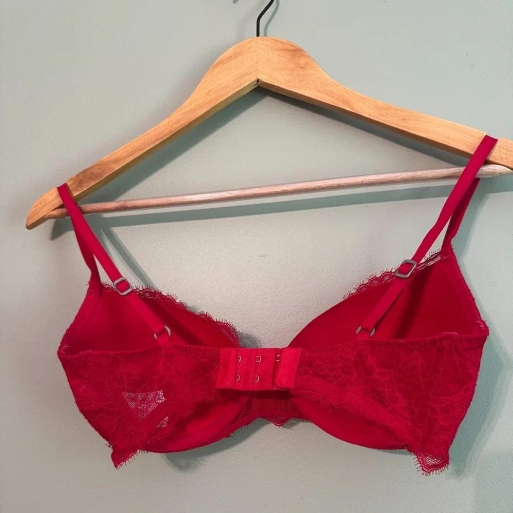 Red lace gilly hicks lightly lined demi bra